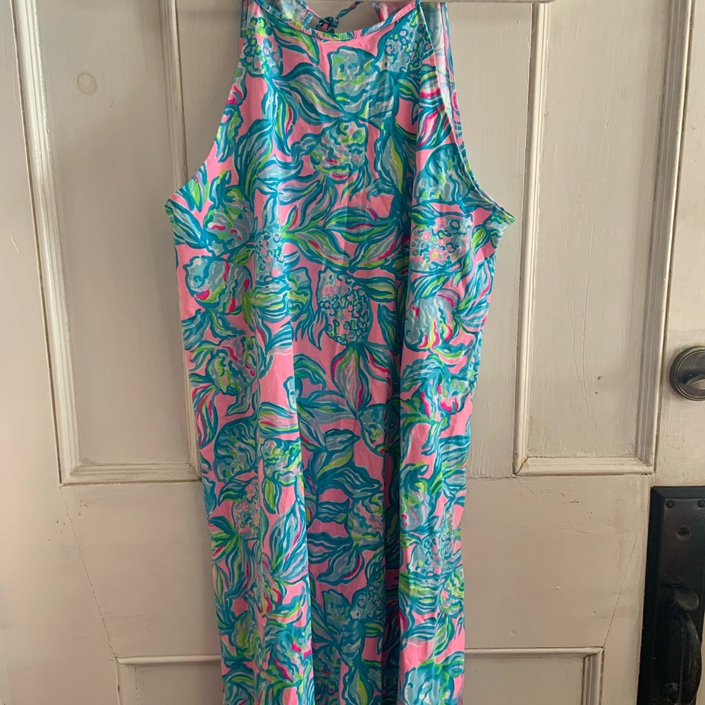 Lilly Pulitzer pink and blue dress, size‎ large, NWT